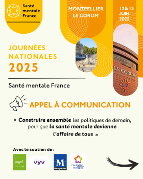 Image de l'article Appel à communication & inscriptions : Journées Nationales Santé mentale France - 12 & 13 Juin 2025 - Montpellier