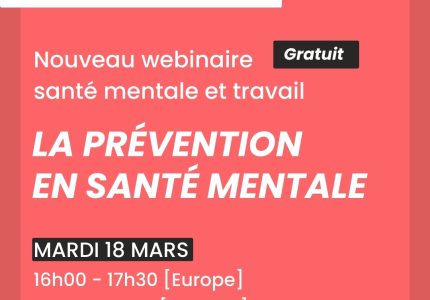 Image article : Prochain webinaire gratuit Santé Mentale & Travail de la Cop-SMT