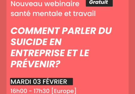 Image article : Webinaire : Comment parler du suicide en entreprise et le prévenir ?